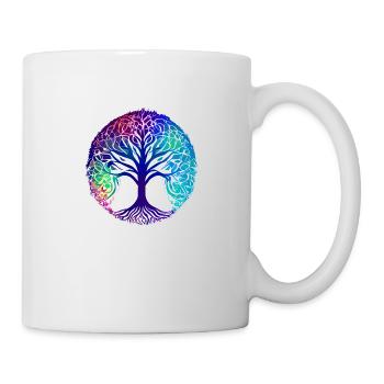 Baum des Lebens Meditation Lebensbaum Yoga - Tasse - Weiß - Rechts