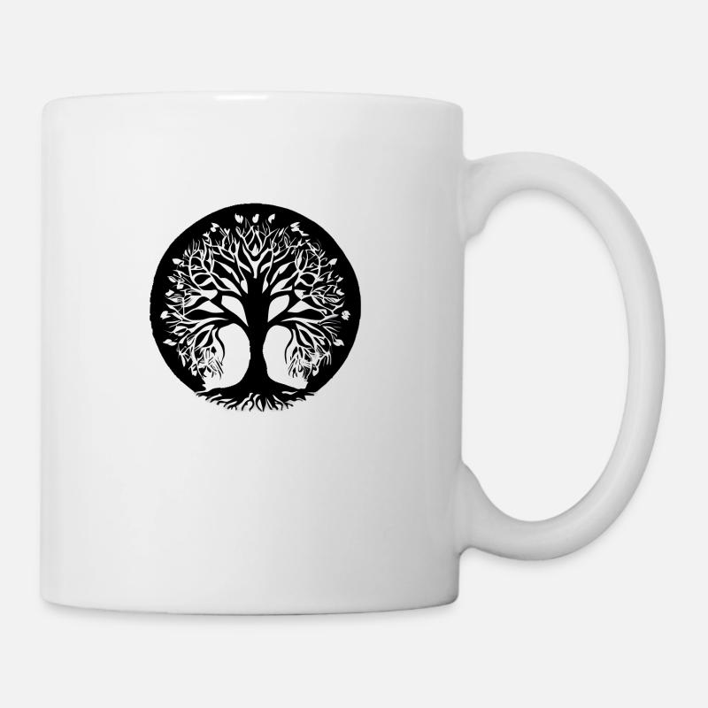 Meditation Baum des Lebens Yoga Lebensbaum - Tasse - Weiß