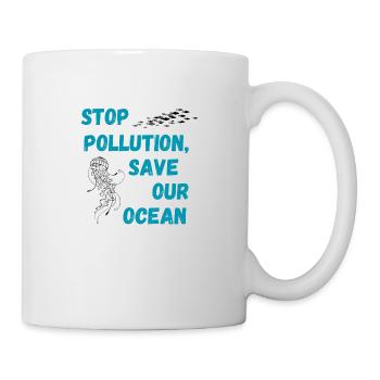 Stop the pollution of our oceans - Mug - white - Right