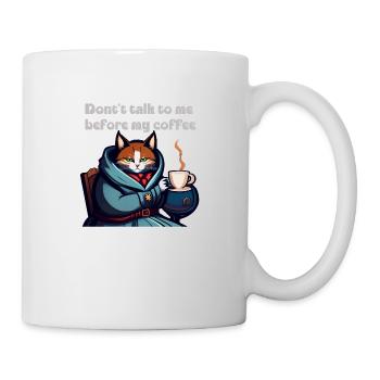 Drôle de chat et de café - Mug blanc - blanc - Droite