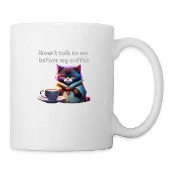 Drôle de chat et de café - Mug blanc - blanc - Droite
