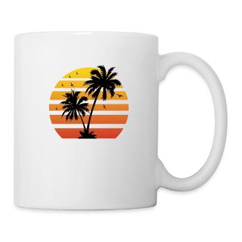 Retro Palme | Sommer | Urlaub - Tasse - Weiß - Rechts
