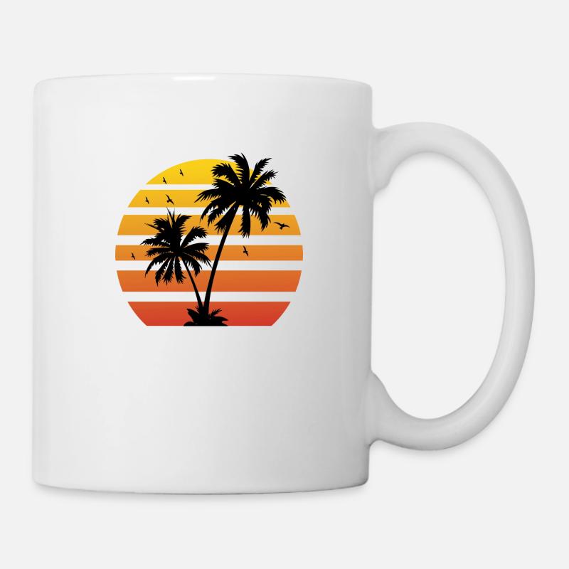 Retro Palme | Sommer | Urlaub - Tasse - Weiß