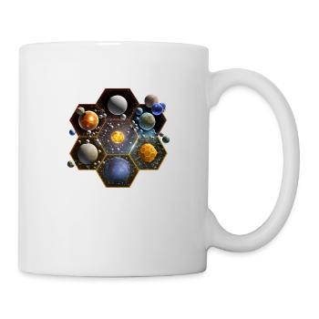 Sechseckiges Sonnensystem - Tasse - Weiß - Rechts