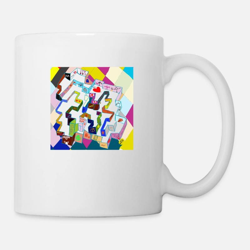 Altes mehrfarbiges Labyrinth v4.00 - Tasse - Weiß
