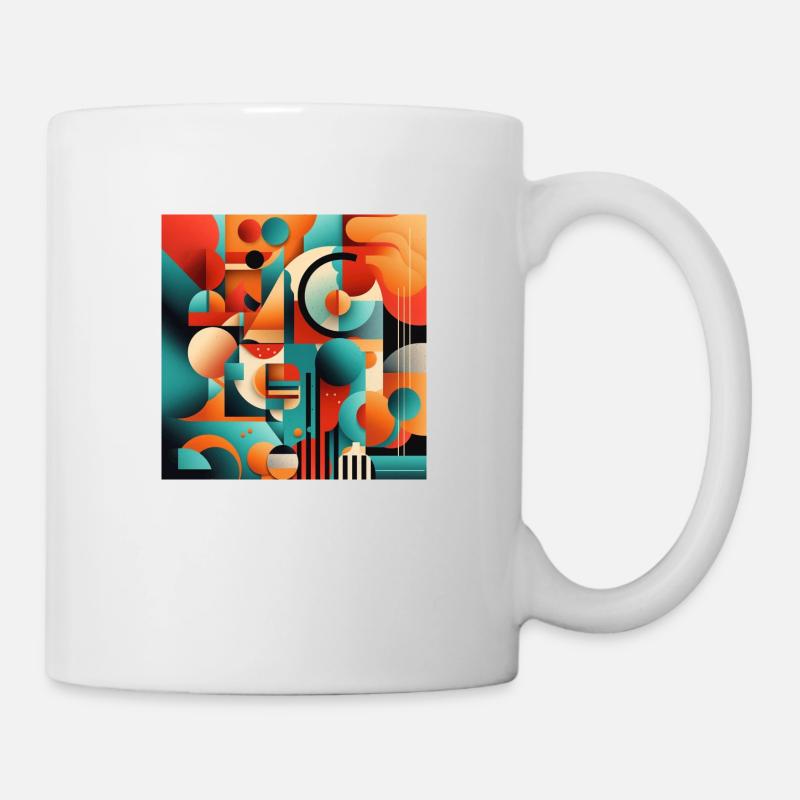 Abstrakte Kunstform - Tasse - Weiß