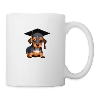 Baccalauréat Certificat de fin d’études pour chiens teckels - Mug blanc - blanc - Droite