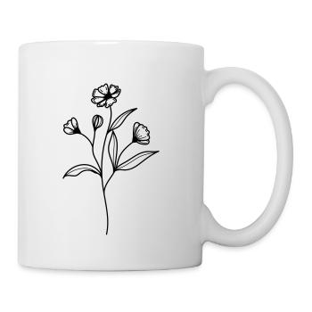 fleur sauvage simple - Mug blanc - blanc - Droite