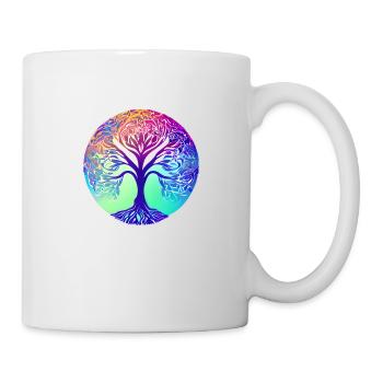 Lebensbaum Yoga Meditation Baum des Lebens - Tasse - Weiß - Rechts