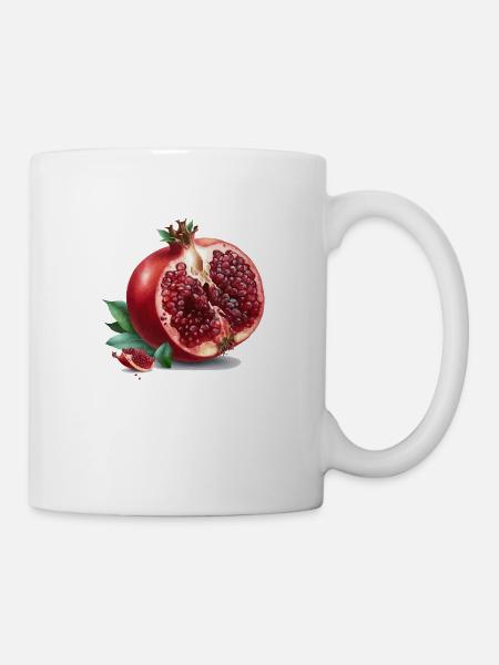 Granatapfel aufgeschnitten Geschenk - Tasse - Weiß