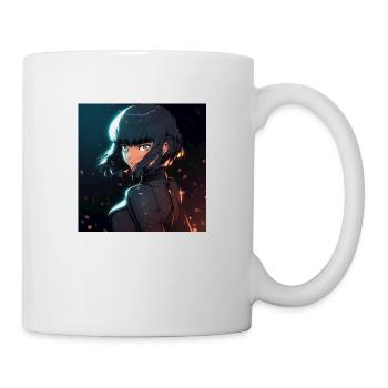 Cybernetic Enigma: Mysterious Anime-Style Woman - Mug - white - Right