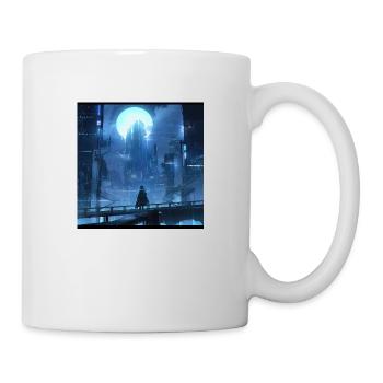 Shadowed Serenity: Anime Silhouette of a Girl - Mug - white - Right
