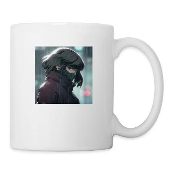 Cybernetic Mystery: Beautiful Anime Girl with a - Mug - white - Right