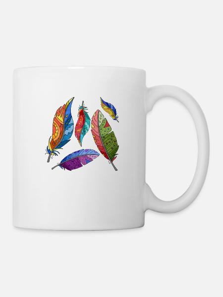 Feder - Tasse - Weiß
