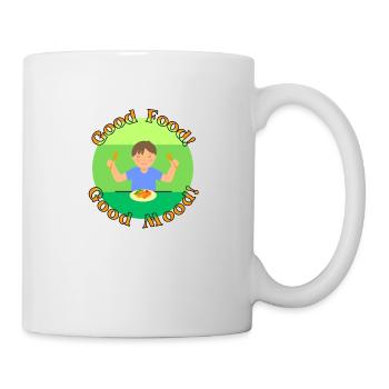 Bonne nourriture, bonne humeur! - Mug blanc - blanc - Droite