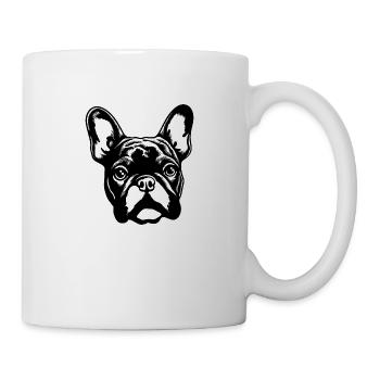 Französische Bulldogge Frenchie Boston Terrier - Tasse - Weiß - Rechts