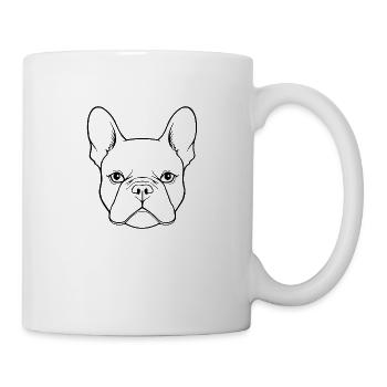 Französische Bulldogge Frenchie Boston Terrier - Tasse - Weiß - Rechts