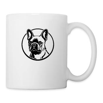 Französische Bulldogge Frenchie Boston Terrier - Tasse - Weiß - Rechts