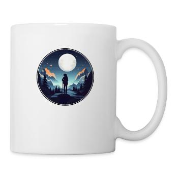 Hiking at full moon - Mug - white - Right