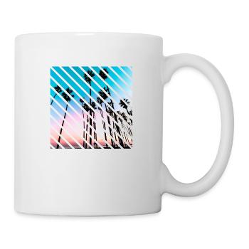 Kalifornische Sonnenuntergangspalmen - Tasse - Weiß - Rechts