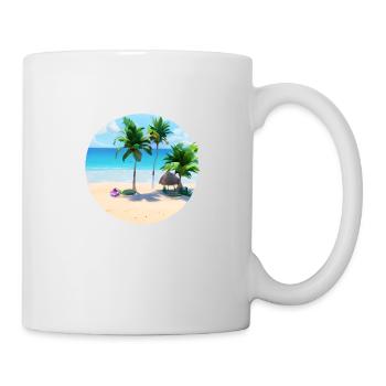 Sommerurlaub Palmen Insel Sonne Palme Strand - Tasse - Weiß - Rechts