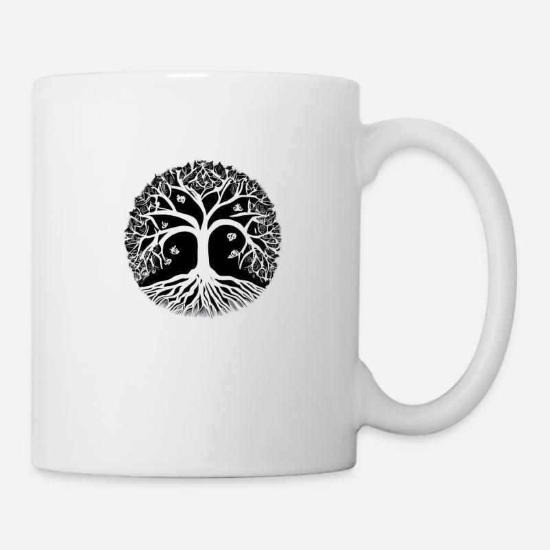 Meditation Lebensbaum Baum des Lebens Yoga - Tasse - Weiß