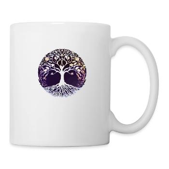 Baum des Lebens Lebensbaum Meditation Yoga - Tasse - Weiß - Rechts