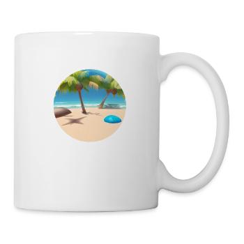 Sommerurlaub Strand Palmen Sonne Palme Insel - Tasse - Weiß - Rechts