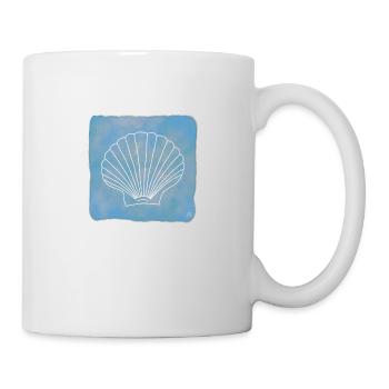 Pétoncles, Boho Line Art Design, Série Coquilles - Mug blanc - blanc - Droite
