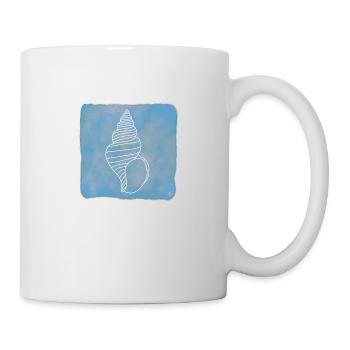 Snail Clam, Boho Line Art Design, Shells - Mug - white - Right