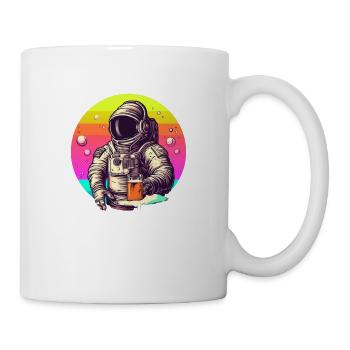 Bunter Bier Astronaut - cooles Motiv - Tasse - Weiß - Rechts