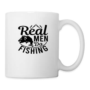 Real Men Do Fishing - Tasse - Weiß - Rechts
