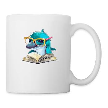 Molo, der gelehrte Delphin - Tasse - Weiß - Rechts