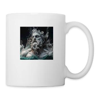 Griechische Poseidon Skulptur - Tasse - Weiß - Rechts