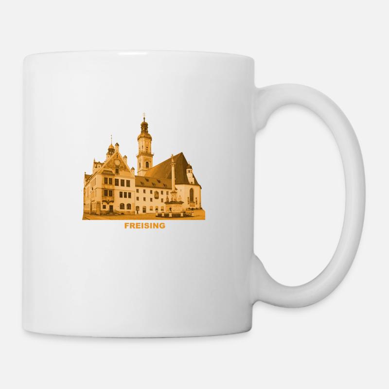 Freising Rathaus Isar München Bayern - Tasse - Weiß