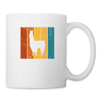 Vintage-Geschenk Lama - Tasse - Weiß - Rechts