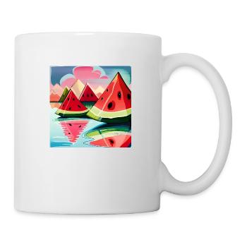 Melon Montagne de pastèque Montagne de pastèque - Mug blanc - blanc - Droite