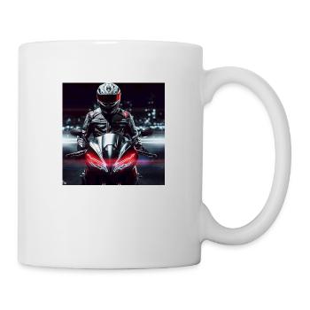 Motorrad digitale Kunst - Tasse - Weiß - Rechts