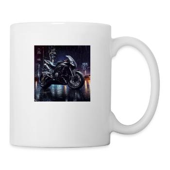 Motorrad digitale Kunst - Tasse - Weiß - Rechts