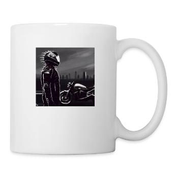 Motorcycle Pencil Drawing - Mug - white - Right