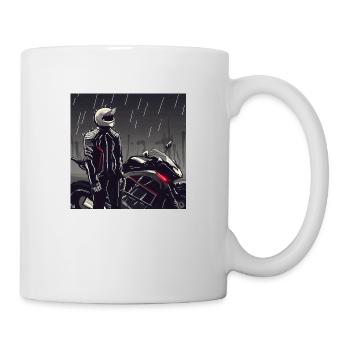 Motorcycle Pencil Drawing - Mug - white - Right