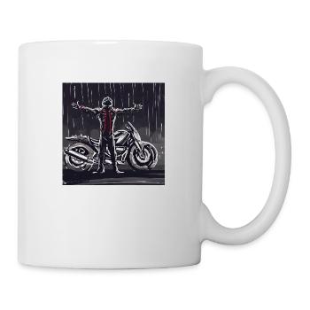 Motorcycle Pencil Drawing - Mug - white - Right