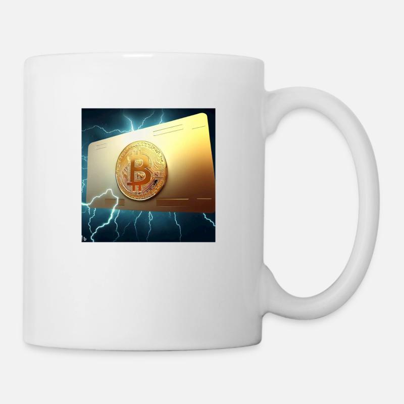 Carte Bitcoin en or - Mug blanc - blanc