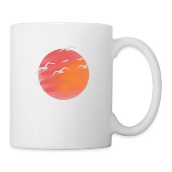 Soleil et oiseaux aquatiques 1 - Mug blanc - blanc - Droite
