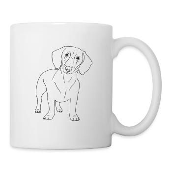 Dackel - Tasse - Weiß - Rechts