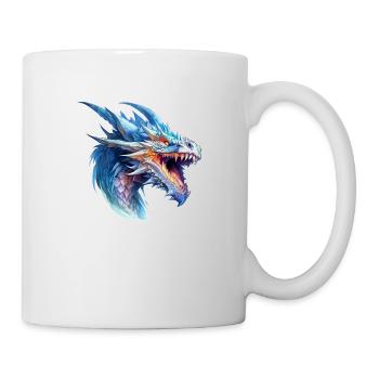 Dessin à l’aquarelle du dragon - Mug blanc - blanc - Droite