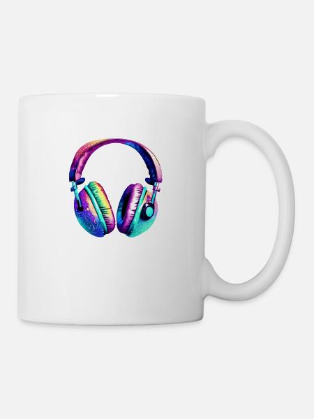 Kopfhörer Sänger Musik hören Gesang Musiker Gamer - Tasse - Weiß