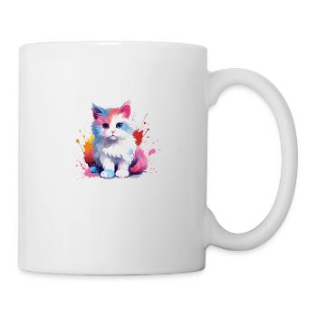 Splash Cat Kitty Design Present Idea - Mug - white - Right