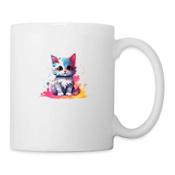 Unique Cat splash Kitty Cat Print Design - Mug - white - Right