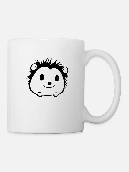 Igel Wald Stachelig Tier - Tasse - Weiß